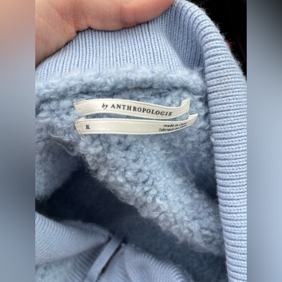 By Anthropologie Zip-Up Brushed Sweater Cardigan Blue - Picture 6 of 15